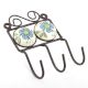 Turquoise Flower Ceramic Tiles Hooks